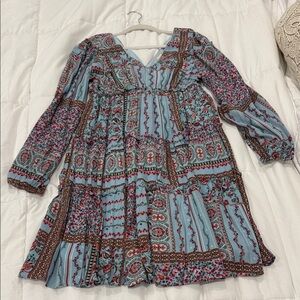 Altar'd State Multicolor Long Sleeve Dress